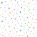 Multicolored stars seamless pattern with white background Royalty Free Stock Photo