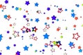 Multicolored stars on white background. Royalty Free Stock Photo