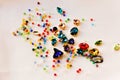 Multicolored stones for jewelry and multicolored beads