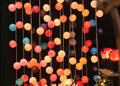 Multicolored string of Event or Christmas lights Royalty Free Stock Photo