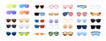 Multicolored sunglasses set.. Colorful accessory to protect eyes from sun