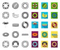 Multicolored swimming circle mono,flat icons in set collection for design. Different lifebuoys vector symbol stock web Royalty Free Stock Photo