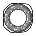 Multicolored swimming circle for relaxing. Swimming circle single icon in monocrome style vector symbol stock