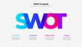 Multicolored SWOT letters. Strength, weakness, opportunity and threat typography design Royalty Free Stock Photo