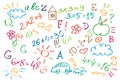 Multicolored symbols children drawing style