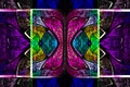 Multicolored symmetrical geometric pattern