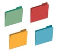 Multicolored tabbed file folders colored folder with tab - template set