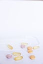Multicolored tablets on a white background Royalty Free Stock Photo