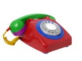 Multicolored Rotary Landline Telephone