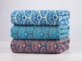 Multicolored Terry towels made of cotton yarn Royalty Free Stock Photo