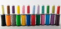 Multicolored threads, scissors and ruler. Royalty Free Stock Photo
