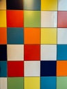 Multicolored tile squares on the wall a background Royalty Free Stock Photo