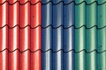 Multicolored tiles of the roof