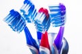 Toothbrushes on a white background