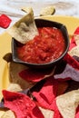 Multicolored Tortilla Chips Salsa