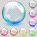 Multicolored transparent glass spheres