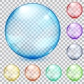 Multicolored transparent glass spheres Royalty Free Stock Photo