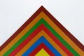 Multicolored triangles of the pyramid