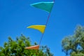 Multicolored triangular paper festival flags
