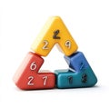 Colorful Number Blocks Forming a Triangle Royalty Free Stock Photo