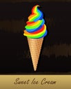 Multicolored twisted ice-cream