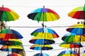 several multicolored umbrella as decoration