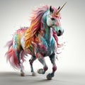 Multicolored Unicorn galloping. Dreem unicorn Royalty Free Stock Photo