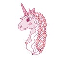 Multicolored Unicorn for nursery design and page