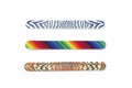 Multicolored used pedicure manicure nail files on white background Royalty Free Stock Photo