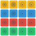 Multicolored vector atom icon set Royalty Free Stock Photo