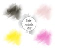Multicolored vector watercolor stains