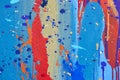 Multicolored vivid and textured gouache abstract background.