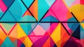 A multicolored wall with geometric shapes on it. Generative AI image.