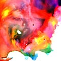 multicolored watercolor abstraction paint divorces on white paper