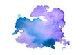 Multicolored watercolor splash texture blots background isolated. Grunge hand drawn blob, spot and droplets. Watercolour splatter Royalty Free Stock Photo