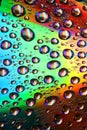 Multicolored waterdrops