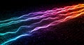 Multicolored wave-like patterns composed of dots form a dynamic, flowing structure Royalty Free Stock Photo