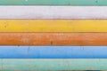 Multicolored wooden background texture. Close up of colorful fen Royalty Free Stock Photo