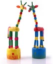 Multicolored wooden giraffe