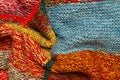 Multicolored wool cloth texture in close up view Royalty Free Stock Photo