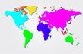 Multicolored world map illustration