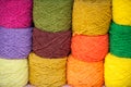 Multicolored yarn.