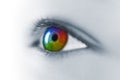 Multicolored Young Eye Macro Royalty Free Stock Photo