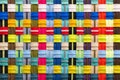 Multicolored Zippers or Zip Fasteners used for binding fabric or textile. Colorful Clasp Lockers Background or Pattern concept of