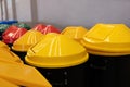 Multicolors plastic garbage containers