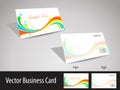 multicolors wave theme visiting cards