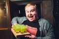 Multicolour alcoholic shots on wooden tray in nightclub. Royalty Free Stock Photo