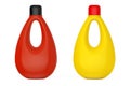 Multicolour Blank Plastic Bottles for Bleach, Liquid Laundry Detergent or Fabric Softener. 3d Rendering