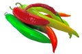 Multicolour chilly peppers Royalty Free Stock Photo