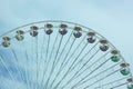 Multicolour ferris wheel on blue sky background. Copy space, street photography Royalty Free Stock Photo